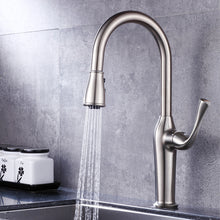 Black Kitchen Faucet Pull Down Single Level Stainless Steel, Kitchen Sink Faucet with Pull Down Sprayer, Single Handle High Arc Pull out Kitchen Faucet